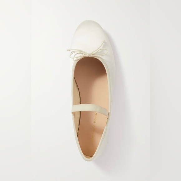 NWB Loeffler Randall Leonie Mary Jane Ballet Flats in Ivory Satin, 7.5 - Picture 3 of 7